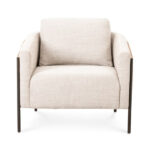 Layla arm chair with ratan and Upholstered - Image 2