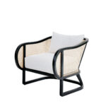 layla lounger arm with cushion and rattan