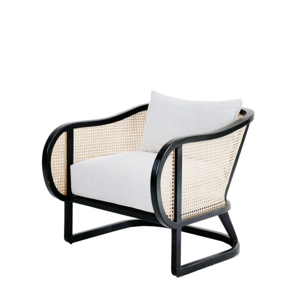layla lounger arm with cushion and rattan