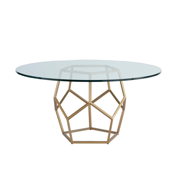 Kasih Dining Table - Round Glass Top