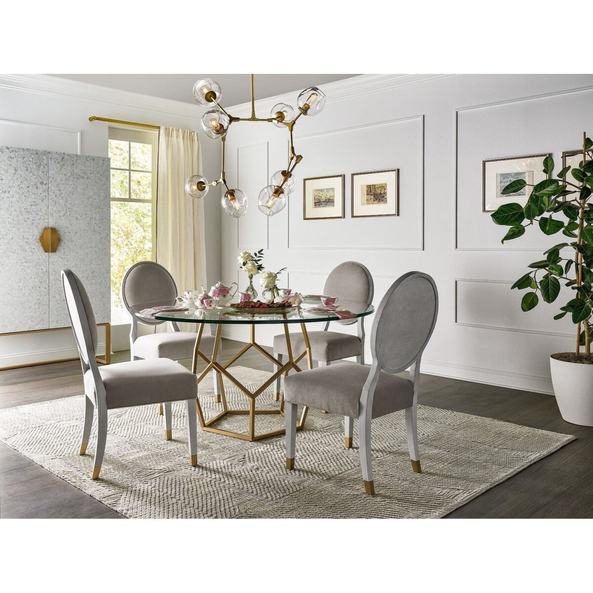 Kasih Dining Table - Round Glass Top - Image 5