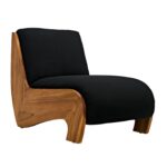 Luna Chaise - Teak w/Black Fabric