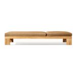 Satria Teak Single Sun Lounger with Cushion - Natural Finish - Image 3
