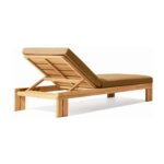 Satria Teak Single Sun Lounger with Cushion - Natural Finish - Image 2