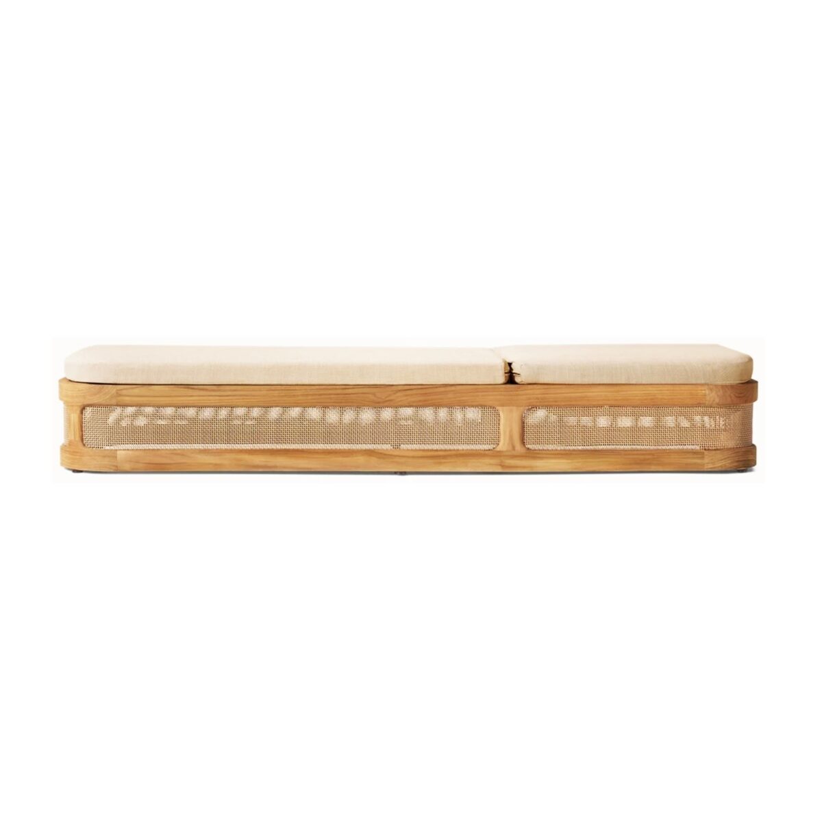 Ayu Teak Single Chaise Lounge with Cushion - Natural Finish - Image 4