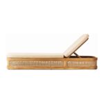 Ayu Teak Single Chaise Lounge with Cushion - Natural Finish - Image 2