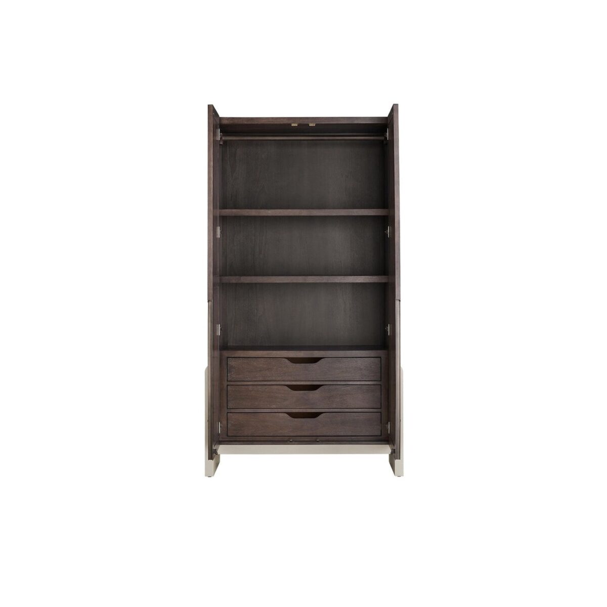 Kirana Teak Double Door Wardrobe - Walnut - Image 2