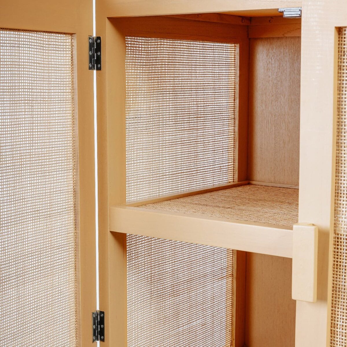Maya Rattan Arched Wardrobe - Natural Teak - Image 7