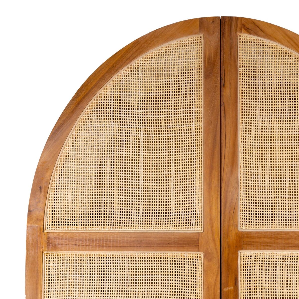 Dewi Rattan Arched Wardrobe - Natural Teak - Image 6