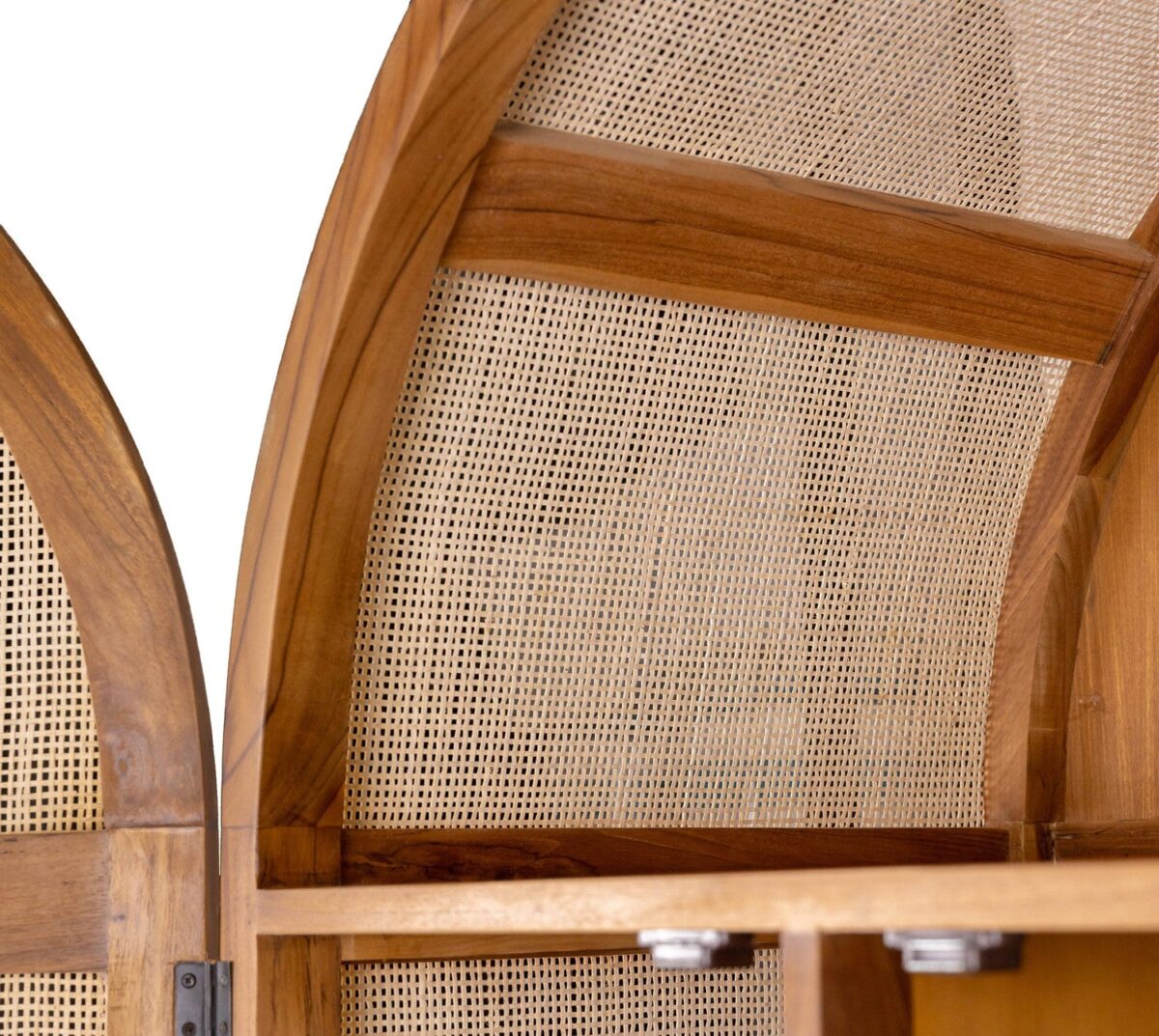 Dewi Rattan Arched Wardrobe - Natural Teak - Image 7