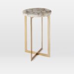 Maya Agate Side Table - Gold Finish