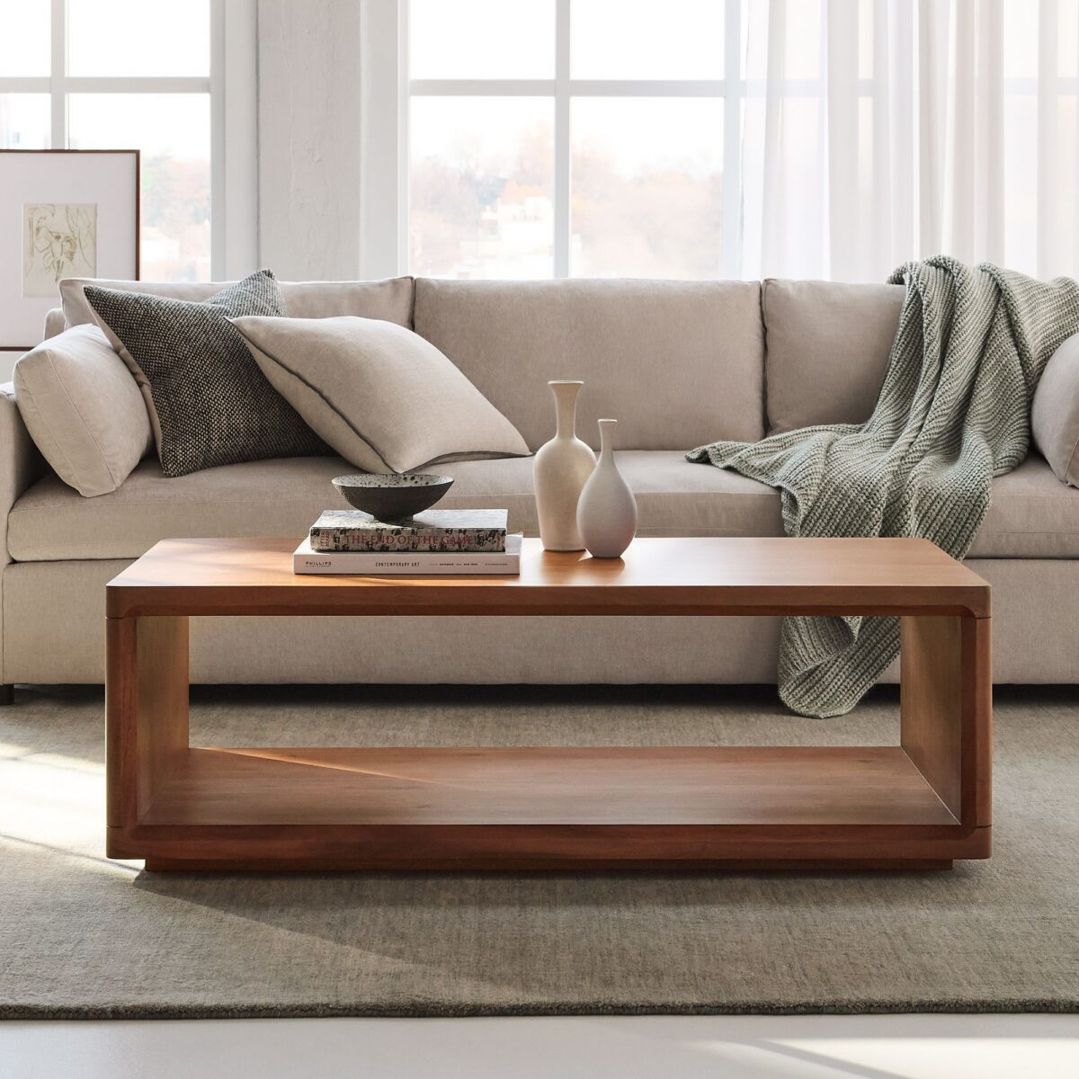 Arjuna Solid Wood Coffee Table - Natural Finish - Image 6