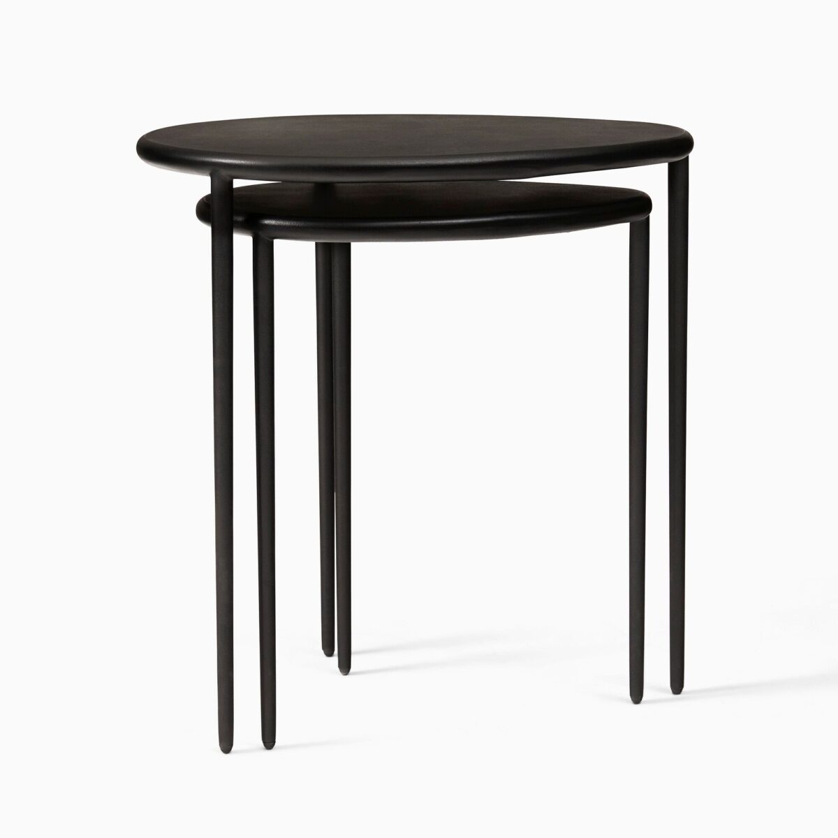 Raka Bronze-Finished Nesting Side Tables - Black Finish - Image 3