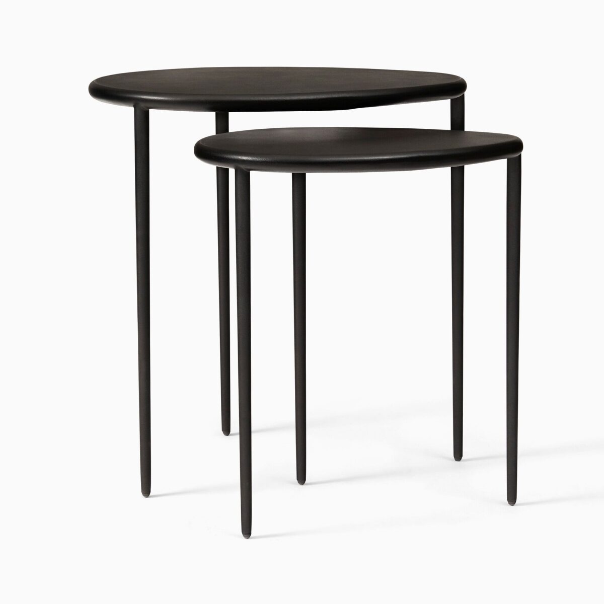 Raka Bronze-Finished Nesting Side Tables - Black Finish - Image 2
