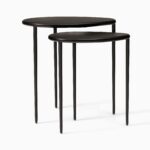 Raka Bronze-Finished Nesting Side Tables - Black Finish - Image 2