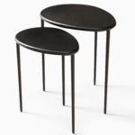 Raka Bronze-Finished Nesting Side Tables - Black Finish