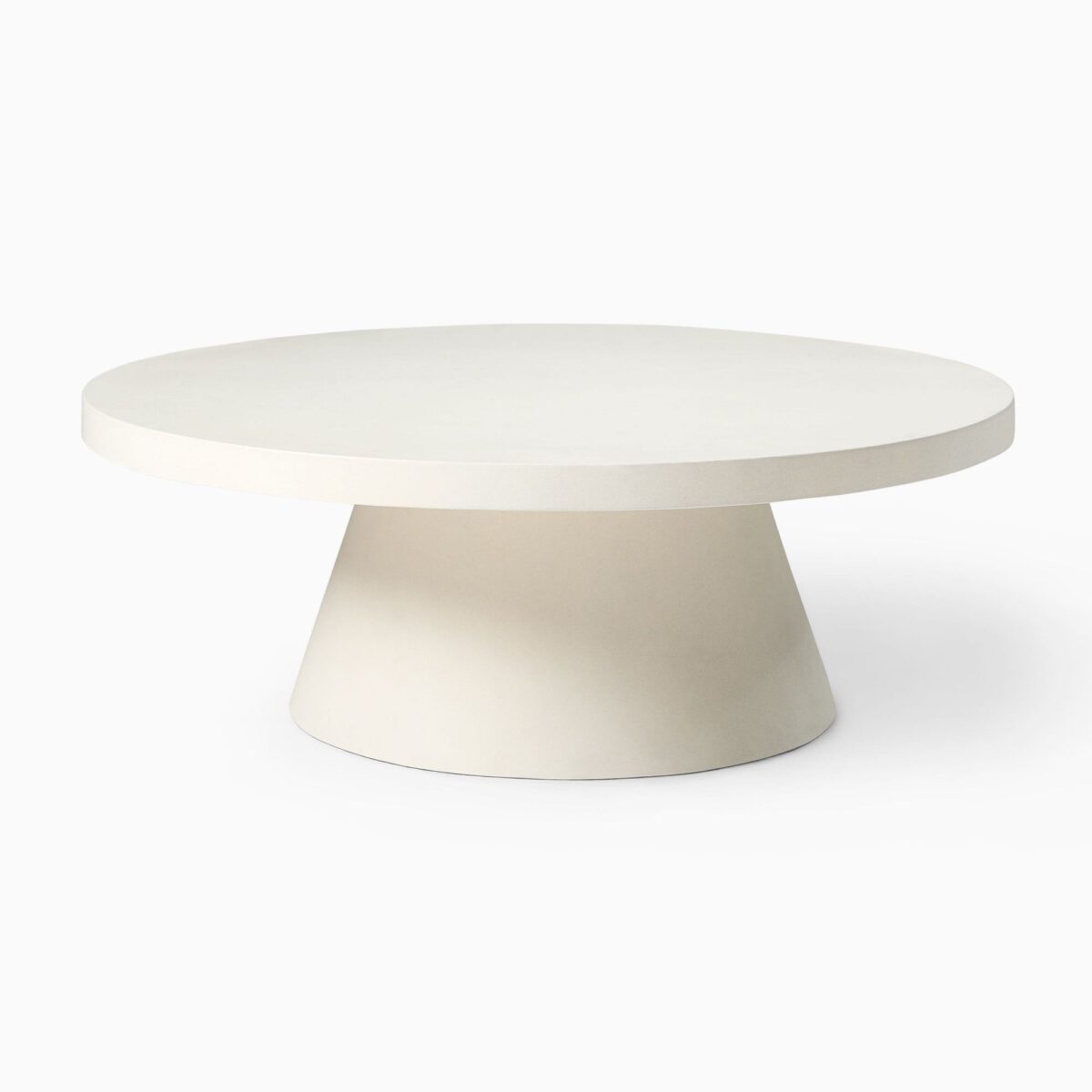 Damaris Concrete Pedestal Outdoor Coffee Table - Ivory Finish - Image 4