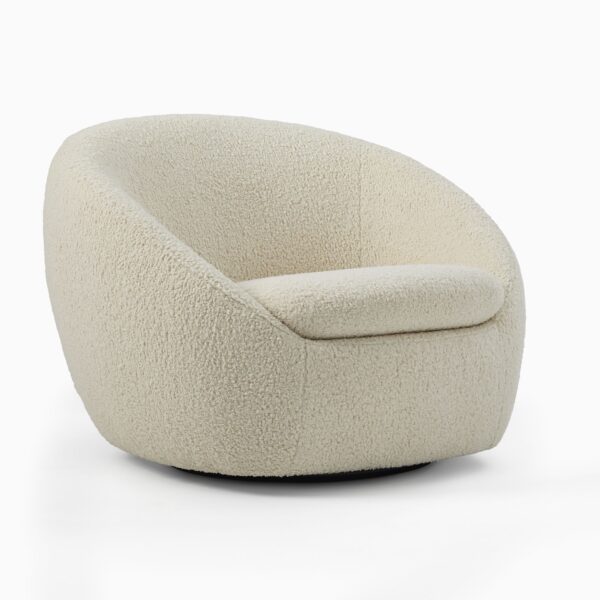 Cozy Swivel Chair - Ivory Finish