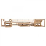 Arjuna Teak Outdoor Sofa Set - Natural Finish - Image 3
