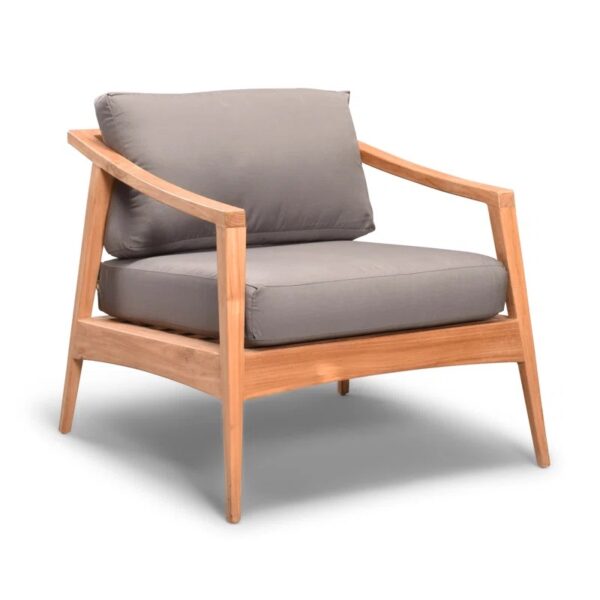 Raka Teak Lounge Chair with Cushion - Natural Finish