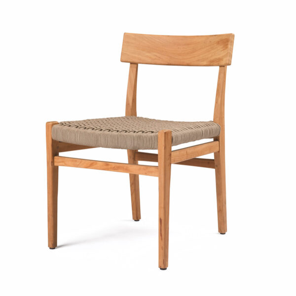 Arya Woven Teak Dining Chair - Natural Finish