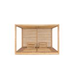 Lombok Teak Double Sun Bed with Privacy Screen - Natural Finish - Image 4
