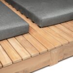 Lombok Teak Double Sun Bed with Privacy Screen - Natural Finish - Image 5