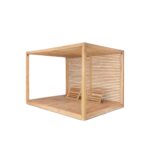 Lombok Teak Double Sun Bed with Privacy Screen - Natural Finish - Image 3