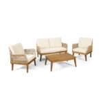 Aksara Teak Outdoor Sofa Set - Natural Finish