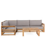 Mahesa Teak Outdoor Sofa Set - Natural Finish