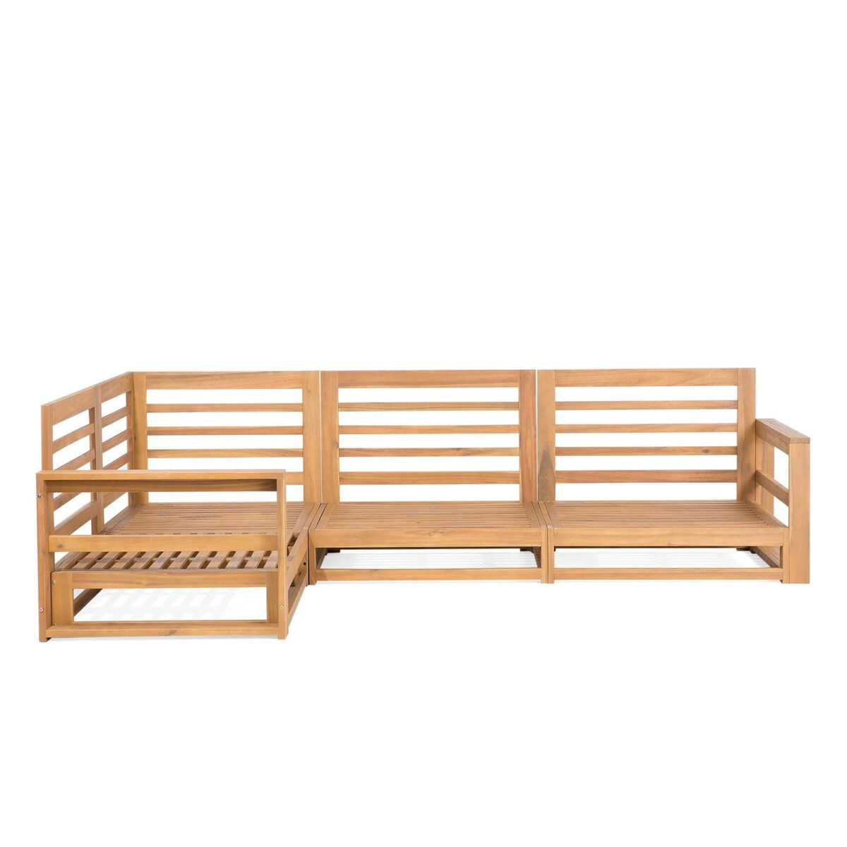 Mahesa Teak Outdoor Sofa Set - Natural Finish - Image 3