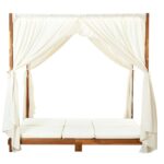 Santika Teak Canopy Daybed - Ivory Linen Finish - Image 2