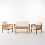 Dewantara Teak Outdoor Sofa Set - Natural Finish - Image 2