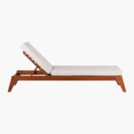 Gili Teak Single Sun Lounger with Cushion - Mahogany Finish - Image 2