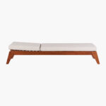 Gili Teak Single Sun Lounger with Cushion - Mahogany Finish - Image 3