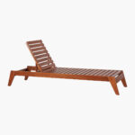Gili Teak Single Sun Lounger with Cushion - Mahogany Finish - Image 4