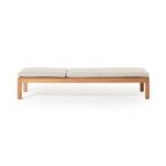 Lombok Teak Single Sun Lounger with Cushion - Natural Finish - Image 4