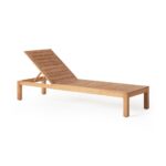 Lombok Teak Single Sun Lounger with Cushion - Natural Finish - Image 3