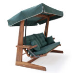 Nadia Teak Swing with Canopy - Natural Finish - Image 2