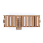 Nusa Teak Adjustable Sun Lounger with Wheels - Natural Finish - Image 3