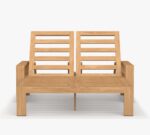 Bali Teak Adjustable Sun Lounger with Wheels - White Cushions - Image 5