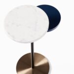 Aditya Marble Drink Table - White and Blue Finish - Image 2