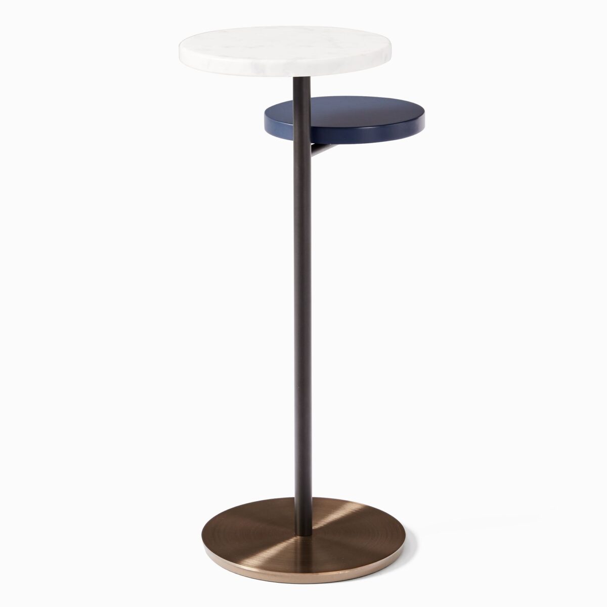 Aditya Marble Drink Table - White and Blue Finish - Image 3