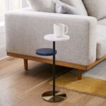 Aditya Marble Drink Table - White and Blue Finish - Image 4