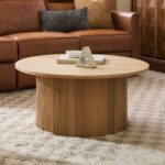 Citra Round Coffee Table - Natural Oak Finish - Image 4