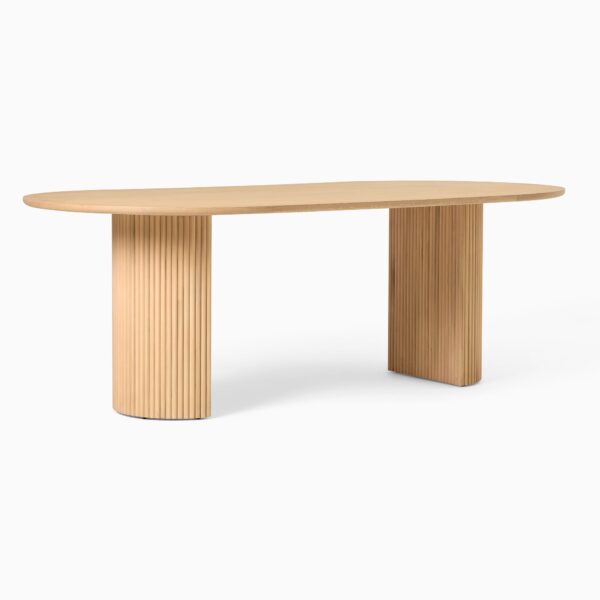 Java Teak Oval Pedestal Dining Table