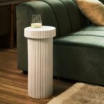 Ganesha Fluted Drink Table - Ivory Finish - Image 5