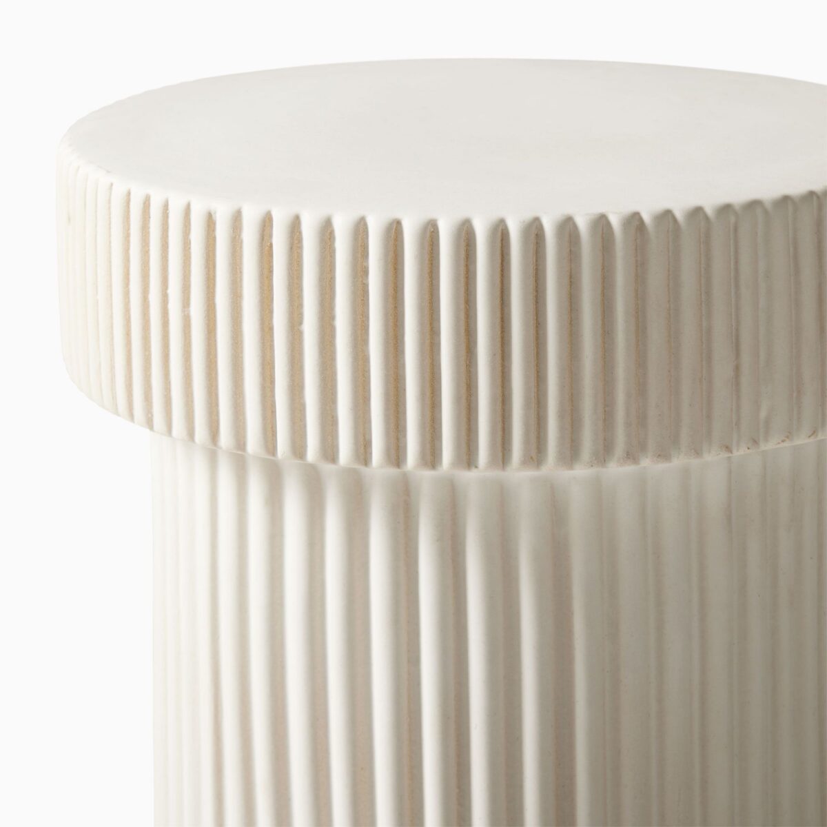 Ganesha Fluted Drink Table - Ivory Finish - Image 2