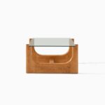 Satria Glass Coffee Table - Teak Finish - Image 4