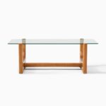 Satria Glass Coffee Table - Teak Finish - Image 3